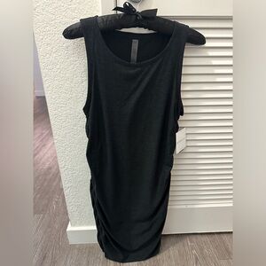 Beyond Yoga Charcoal Gray Ribbed Activewear Dress, Size Medium